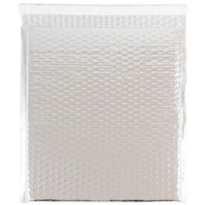 Picture of JAM Paper Metallic Bubble Envelopes, Catalog, Open End, 10in x 13in x 1/2in, Silver, Pack Of 12