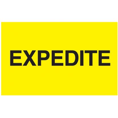 Picture of Preprinted Special Handling Labels, DL2381, "Expedite", 5in x 3in, Bright Yellow, Roll Of 500