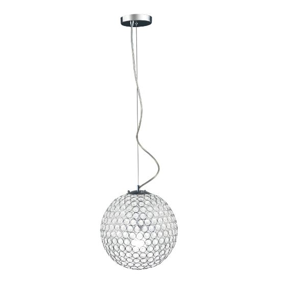 Picture of Elegant Designs Crystal Pendant Sphere Hanging Light, 12inW, Chrome