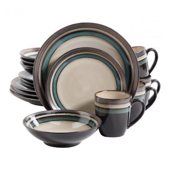 Picture of Gibson Elite Lewisville 16-Piece Dinnerware Set, Teal