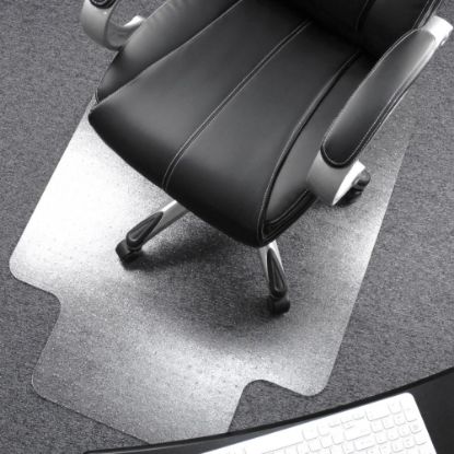 Picture of Floortex Polycarbonate Rectangular Chair Mat For Deep-Pile Carpet, 47in x 35in, Clear