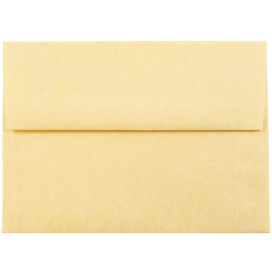 Picture of JAM Paper Parchment Booklet Invitation Envelopes, A6, Gummed Seal, 30% Recycled, Antique Gold, Pack Of 25