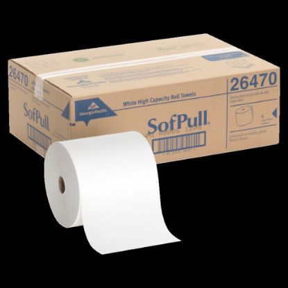 Picture of SofPull by GP PRO Mechanical Hardwound 1-Ply Paper Towels, Pack Of 6 Rolls