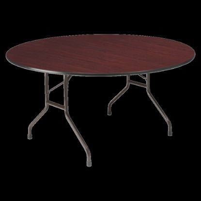 Picture of Iceberg Premium Wood Laminate Folding Table, Round, 60inW x 60inD, Mahogany/Steel Gray