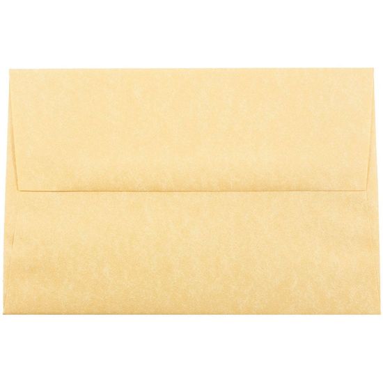 Picture of JAM Paper Booklet Invitation Envelopes, A8, Gummed Seal, 30% Recycled, Antique Gold, Pack Of 25