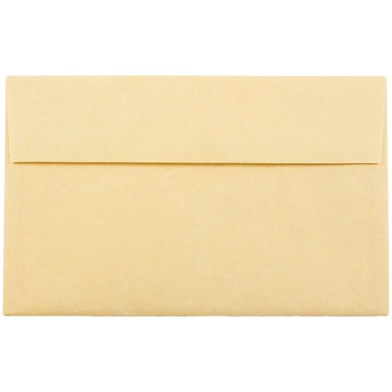 Picture of JAM Paper Parchment Booklet Invitation Envelopes, A10, Gummed Seal, 30% Recycled, Antique Gold, Pack Of 25