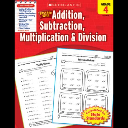 Picture of Scholastic Success With: Addition, Subtraction, Multiplication & Division Workbook, Grade 4