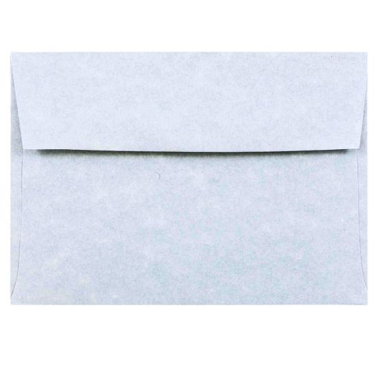 Picture of JAM Paper Booklet Envelopes, #4 Bar (A1), Gummed Seal, 30% Recycled, Blue, Pack Of 25