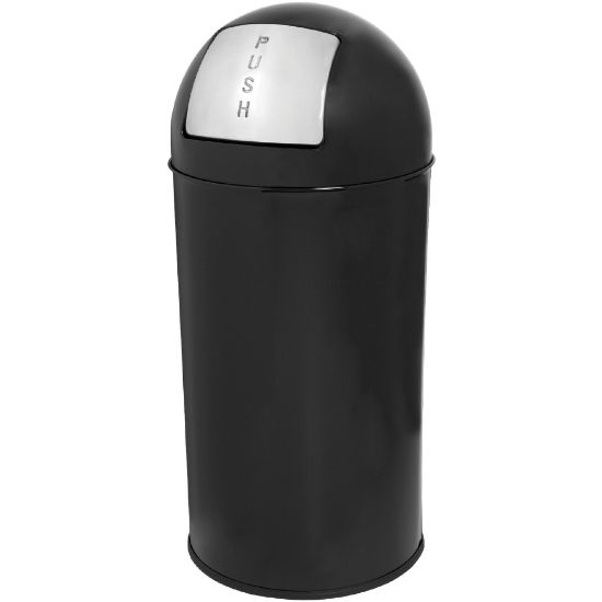 Picture of Genuine Joe Classic Round-Top Receptacle, 12 Gallons, Black