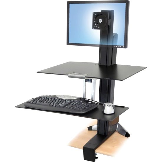 Picture of Ergotron WorkFit-S Sit-To-Stand Workstation, Single LD, Black