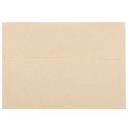 Picture of JAM Paper Parchment Booklet Invitation Envelopes, A7, Gummed Seal, 30% Recycled, Brown, Pack Of 25