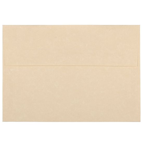 Picture of JAM Paper Parchment Booklet Invitation Envelopes, A7, Gummed Seal, 30% Recycled, Brown, Pack Of 25