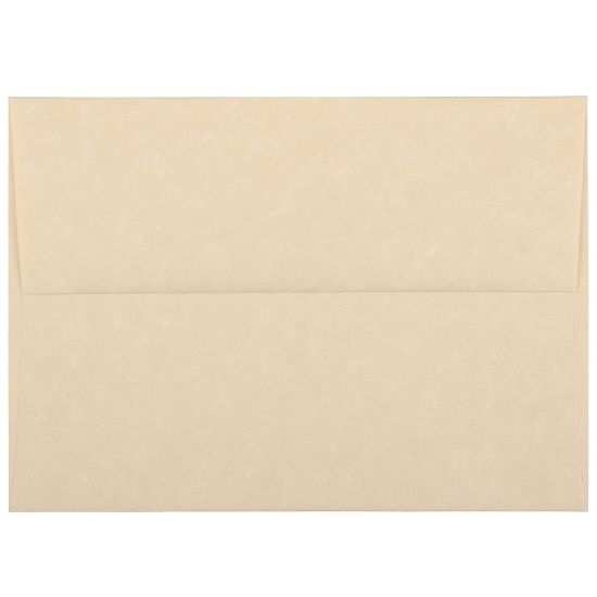 Picture of JAM Paper Parchment Booklet Invitation Envelopes, A6, Gummed Seal, 30% Recycled, Brown, Pack Of 25