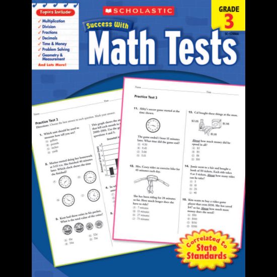 Picture of Scholastic Success With: Math Tests Workbook, Grade 3