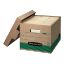 Picture of Bankers Box Stor/File Medium-Duty Storage Boxes With Locking Lift-Off Lids And Built-In Handles, Letter/Legal Size, 15in x 12in x 10in, 100% Recycled, Kraft/Green, Case Of 12