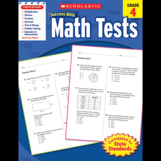 Picture of Scholastic Success With: Math Tests Workbook, Grade 4