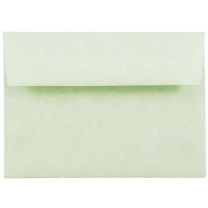 Picture of JAM Paper Booklet Envelopes, #4 Bar (A1), Gummed Seal, 30% Recycled, Light Green, Pack Of 25