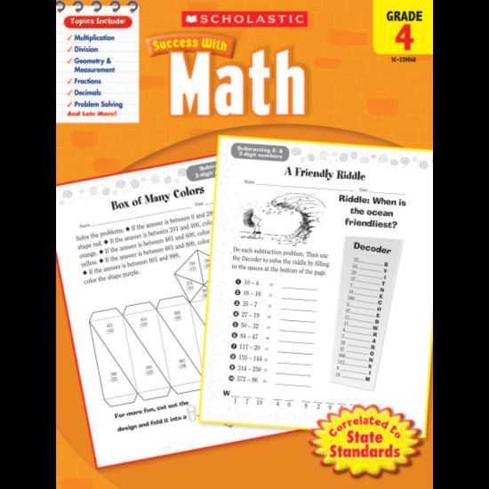 Picture of Scholastic Success With: Math Workbook, Grade 4