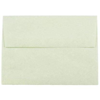 Picture of JAM Paper Parchment Booklet Invitation Envelopes, A6, Gummed Seal, 30% Recycled, Green, Pack Of 25