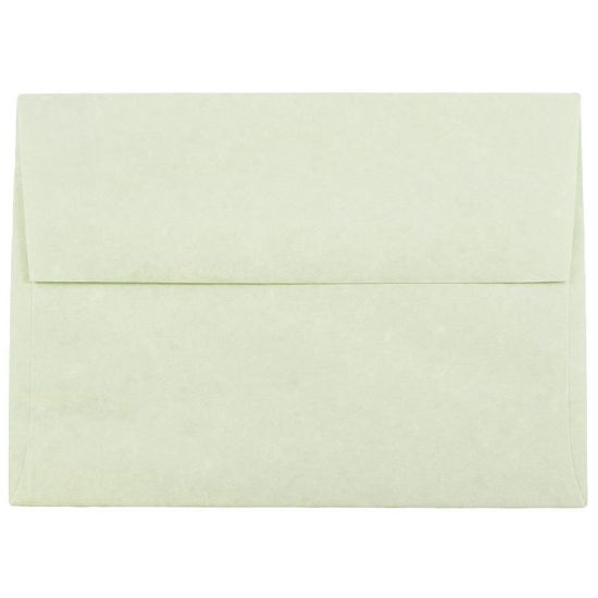 Picture of JAM Paper Parchment Booklet Invitation Envelopes, A6, Gummed Seal, 30% Recycled, Green, Pack Of 25