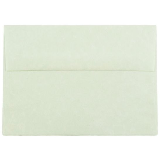 Picture of JAM Paper Parchment Booklet Invitation Envelopes, A7, Gummed Seal, 30% Recycled, Green, Pack Of 25