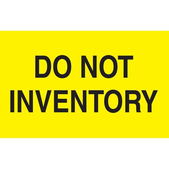 Picture of Preprinted Special Handling Labels, DL2281, "Do Not Inventory", 5in x 3in, Bright Yellow, Roll Of 500