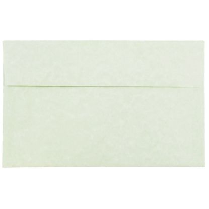 Picture of JAM Paper Parchment Booklet Invitation Envelopes, A10, Gummed Seal, 30% Recycled, Green, Pack Of 25