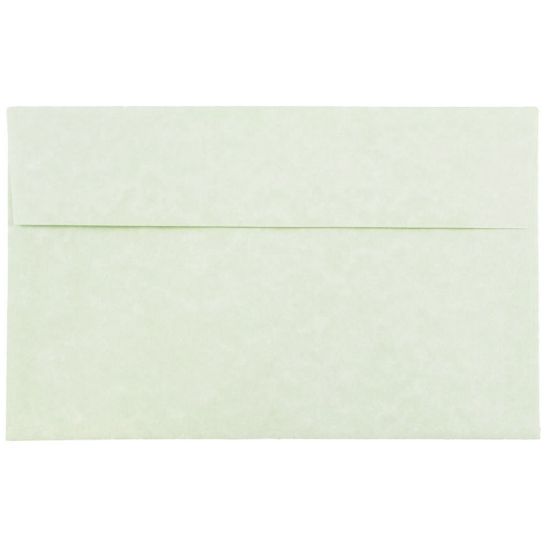 Picture of JAM Paper Parchment Booklet Invitation Envelopes, A10, Gummed Seal, 30% Recycled, Green, Pack Of 25