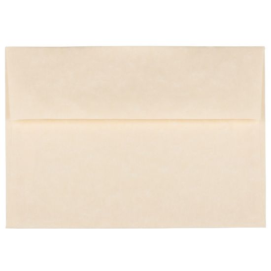 Picture of JAM Paper Parchment Booklet Invitation Envelopes, A7, Gummed Seal, 30% Recycled, Natural, Pack Of 25