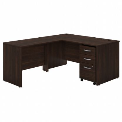 Picture of Bush Business Furniture Studio C 60inW L-Shaped Corner Desk With Mobile File Cabinet With Return, Black Walnut, Standard Delivery