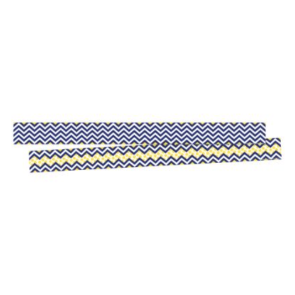 Picture of Barker Creek Double-Sided Border Strips, 3in x 35in, Chevron Navy, Set Of 24