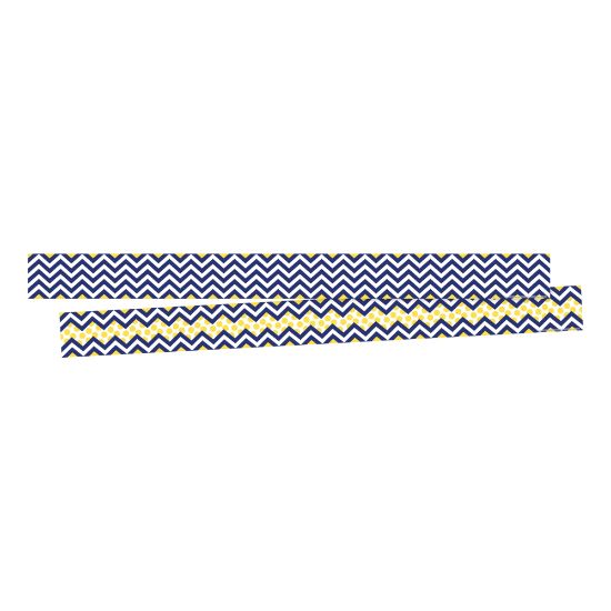 Picture of Barker Creek Double-Sided Border Strips, 3in x 35in, Chevron Navy, Set Of 24