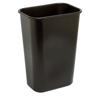 Picture of Highmark Rectangular Plastic Wastebasket, 10.25 Gallons, 20-1/2inH x 15-1/2inW x 11-1/2inD, Black