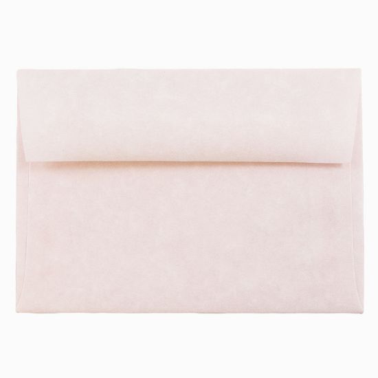 Picture of JAM Paper Booklet Envelopes, #4 Bar (A1), Gummed Seal, 30% Recycled, Parchment Pink Ice, Pack Of 25