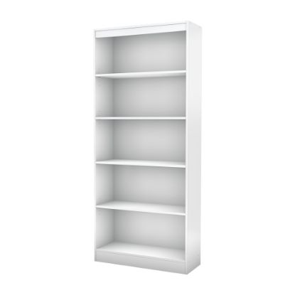 Picture of South Shore Axess 68 3/4inH 5-Shelf Contemporary Bookcase, White/Light Finish, Standard Delivery