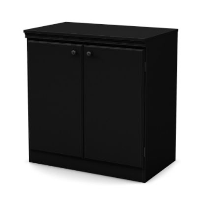 Picture of South Shore Furniture Morgan Storage Cabinet, 2-Shelf, Black