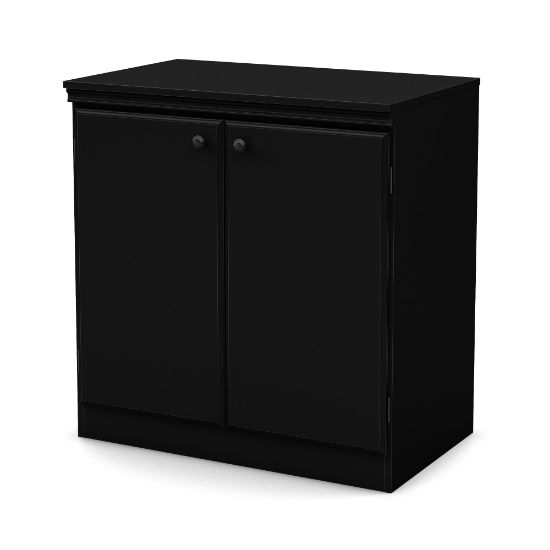 Picture of South Shore Furniture Morgan Storage Cabinet, 2-Shelf, Black