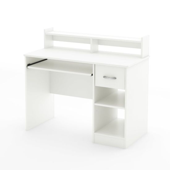 Picture of South Shore Axess 41inW Computer Desk With Keyboard Tray, Pure White