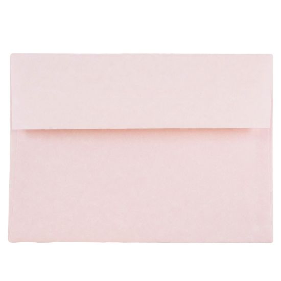 Picture of JAM Paper Parchment Booklet Invitation Envelopes, A7, Gummed Seal, 30% Recycled, Pink Ice, Pack Of 25