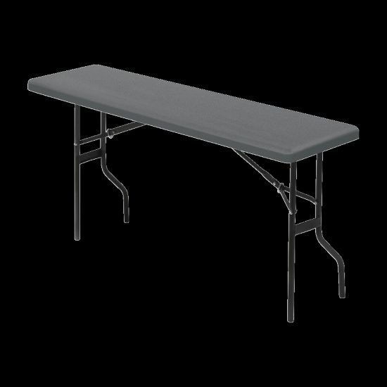 Picture of Iceberg Resin Folding Table, 72inW x 18inD, Charcoal/Black