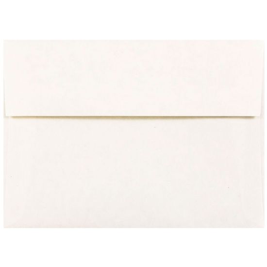 Picture of JAM Paper Parchment Booklet Invitation Envelopes, A6, Gummed Seal, 30% Recycled, White, Pack Of 25