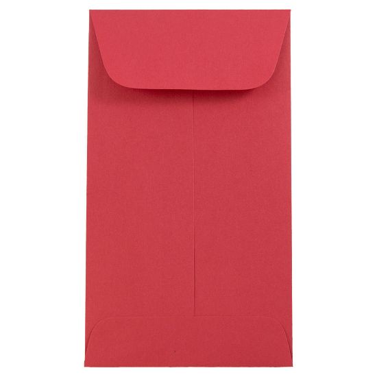 Picture of JAM Paper Coin Envelopes, #6, Gummed Seal, 30% Recycled, Red, Pack Of 50 Envelopes