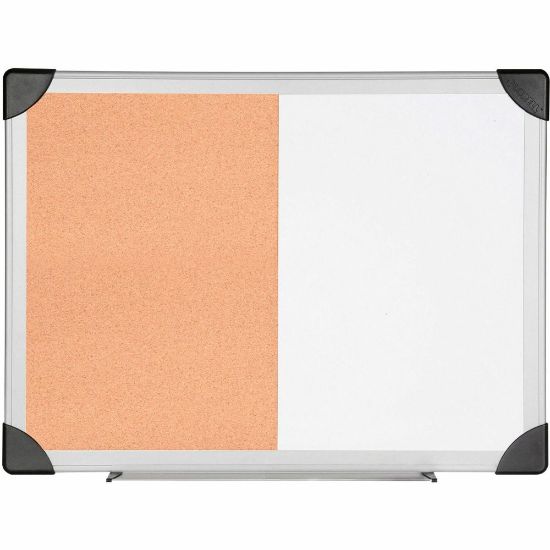 Picture of Lorell Dry-Erase Cork Combo Board, 18in x 24in, Aluminum Frame With Silver Finish