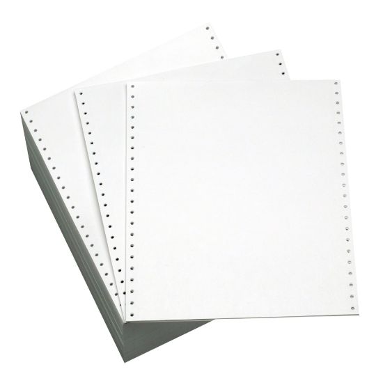 Picture of Domtar Continuous Form Paper, Clean Edge Perforation, 9 1/2in x 11in, 20 Lb, Blank White, Carton Of 2,300 Forms