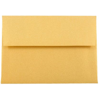 Picture of JAM Paper Booklet Envelopes, #4 Bar (A1), Gummed Seal, Stardream Gold Metallic, Pack Of 25