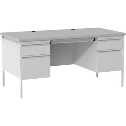 Picture of LorellDouble Pedestal Writing Desk, 30inW, Gray