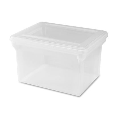 Picture of Lorell Storage File Box With Lift-Off Lid, Letter/Legal Size, 18in x 11in x 14 3/16in, Clear