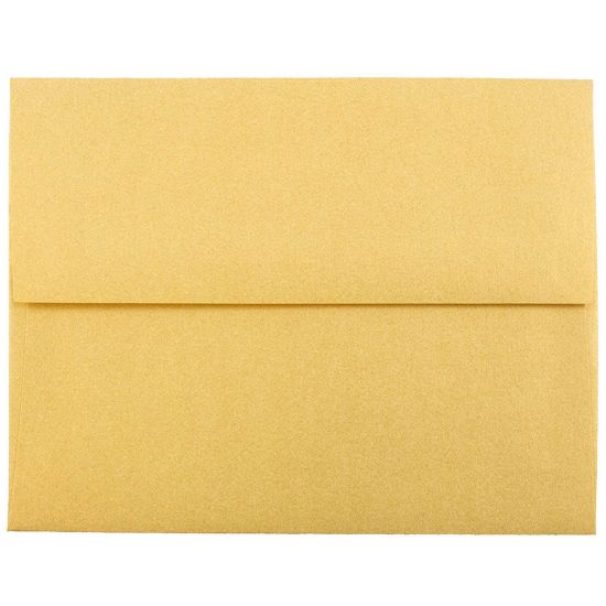 Picture of JAM Paper Booklet Invitation Envelopes, A2, Gummed Seal, Stardream Metallic Gold, Pack Of 25