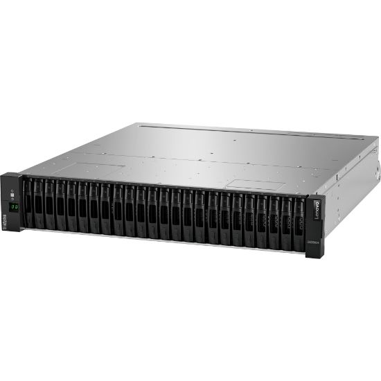 Picture of Lenovo ThinkSystem DE2000H Hybrid Storage Array - 24 x HDD Supported - 24 x SSD Supported - 2 x 12Gb/s SAS Controller - RAID Supported 0, 1, 3, 5, 6, 10 - 24 x Total Bays - 24 x 2.5in Bay - 10 Gigabit Ethernet - 2 USB Port(s)