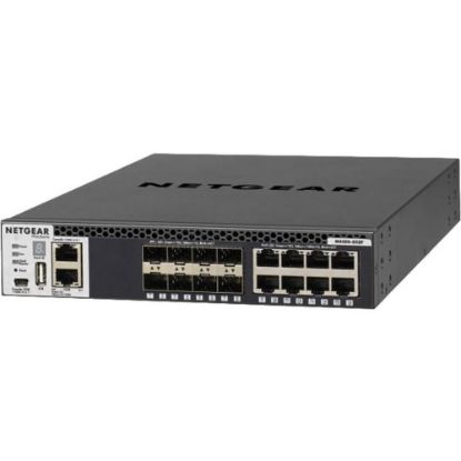 Picture of Netgear M4300 Stackable Managed Switch with 16x10G Including 8x10GBASE-T and 8xSFP+ Layer 3 - 8 Ports - Manageable - Gigabit Ethernet, 10 Gigabit Ethernet - 10GBase-T, 10GBase-X, 1000Base-T, 1000Base-X - 3 Layer Supported - Modular